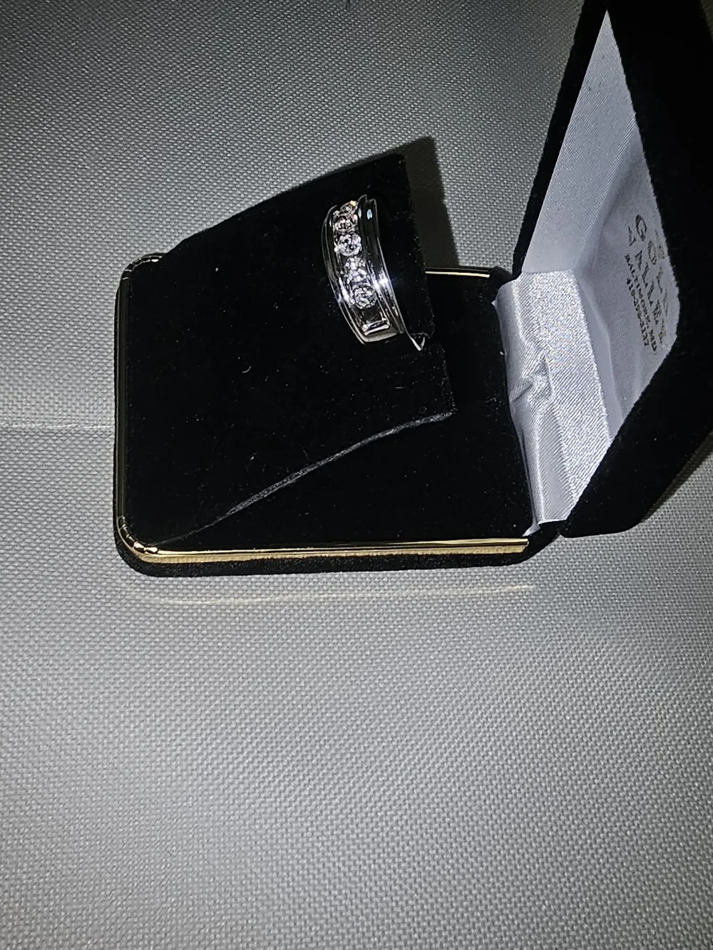 Men's White Gold Wedding Band. 2k In Diamonds